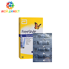Тест смужки Free style optium 50 шт. в пластинках по 50 шт. в упаковці