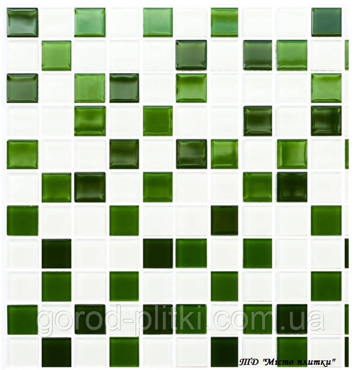 Мозаїка GM 4030 C3 Green D-Green M-White - скляна мозаїка 300*300