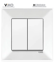 Вимикач подвійний білий VIKO MERIDIAN