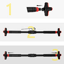Турнік розсувний Cornix Pro+ 105-150 см XR-0288 Black/Red, фото 6