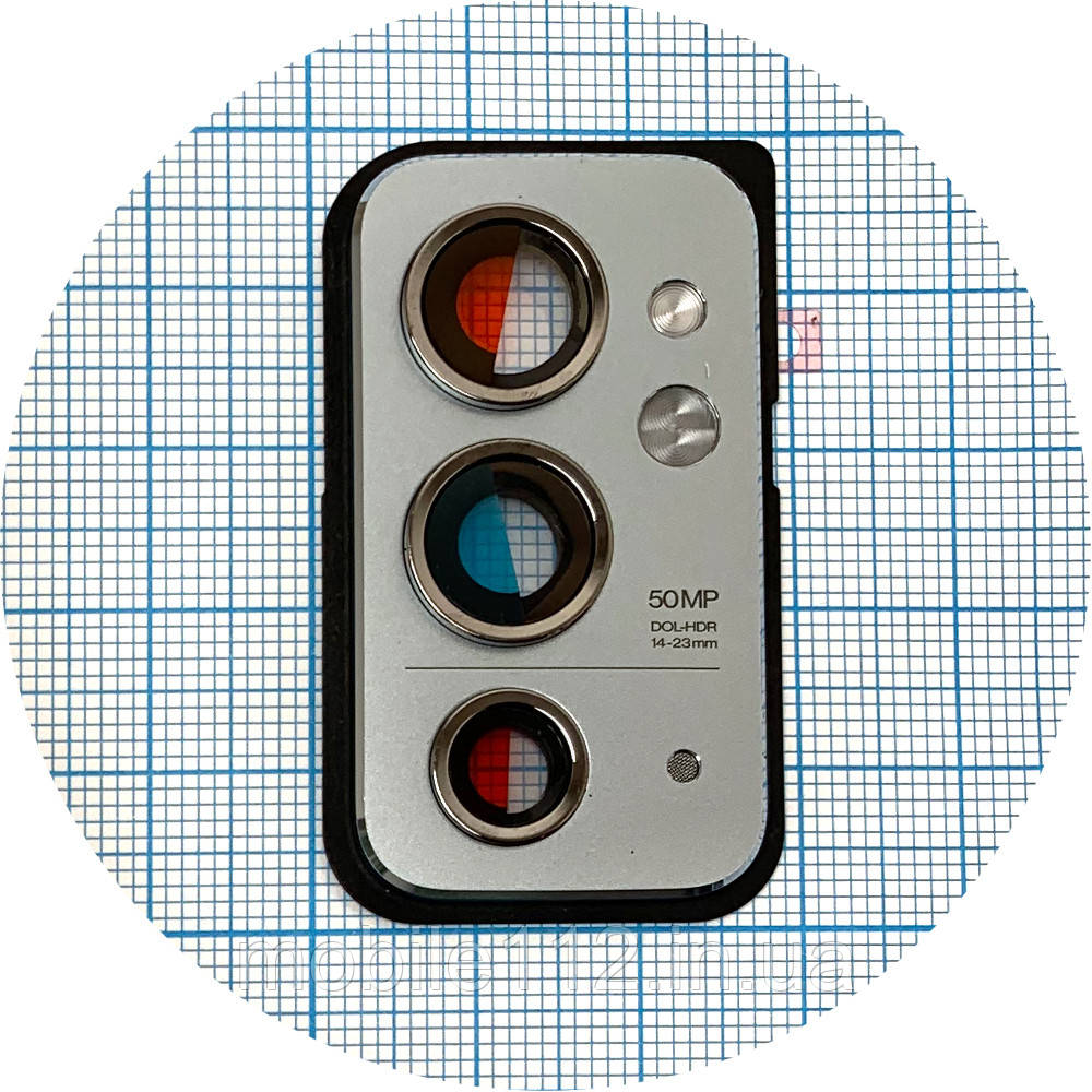 Скло камери OnePlus 9RT (зі сріблястою рамкою), фото 1