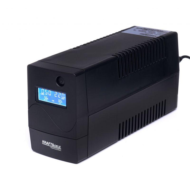 Джерело безперебійного живлення UPS 1000VA LCD РК-дисплеєм Kraft & Dele KD1928, фото 1