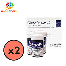 Тест-смужки GlucoDr auto 100 шт. у 4 флаконі по 25 шт. в пакованні