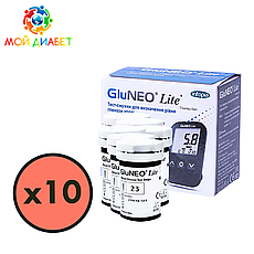 Тест-смужки GluNeo Lite 500 шт. у 20 флаконах по 25 шт. у пакованні