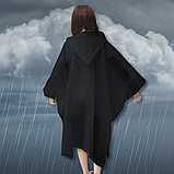 Дощовик жіночий чоловічий, плащ дощовик на кнопках, пончо жіноче чоловіче підліткове Hechpro 1060 чорний, фото 5