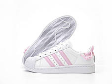 Жіночі Кросівки Adidas Superstar Knotted Rope White Pink / Адідас Суперстар Ноттед Роуп Білі з Рожевим, фото 3