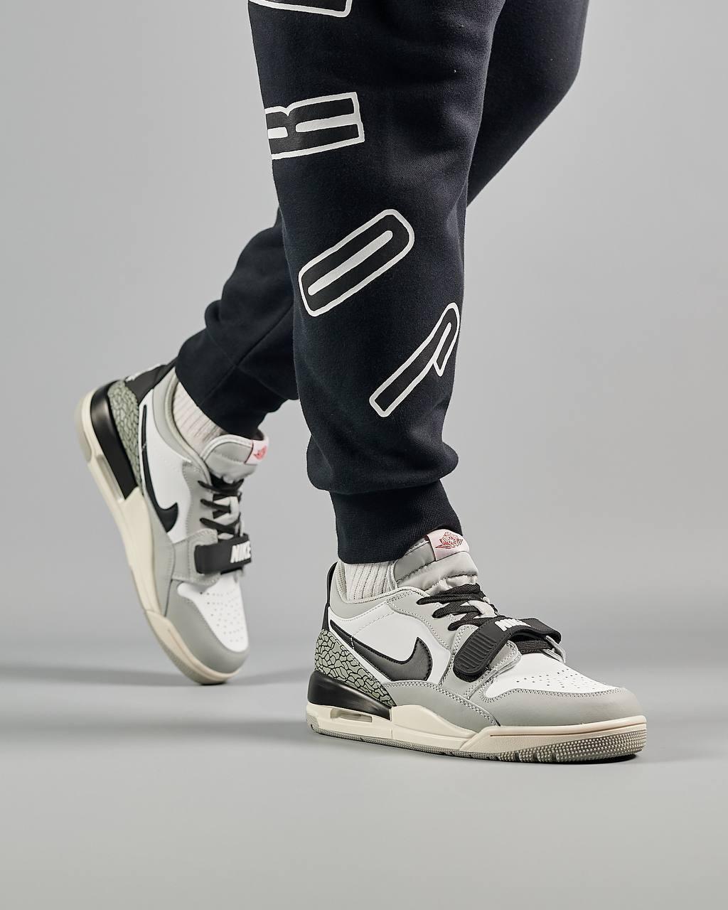 Чоловічі шкіряні кросівки Nike Air Jordan Legacy 312 Low M Grey White Black, кеди Найк Джордан. Чоловіче взуття