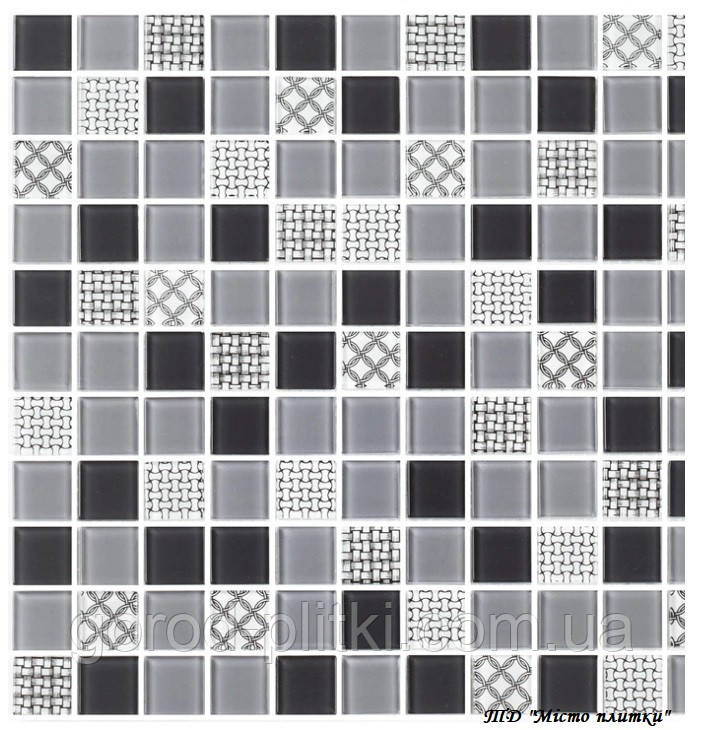 Мозаїка GM 4053 C3 Gray M-Gray W-Structure - скляна мозаїка 300*300