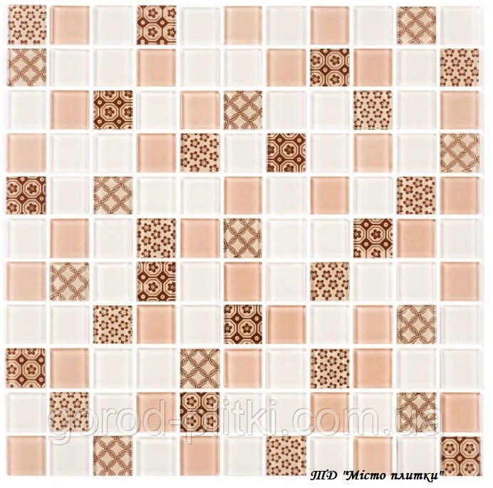 Мозаїка GM 4055 C3 Beige W-Beige M-Structure - скляна мозаїка 300*300