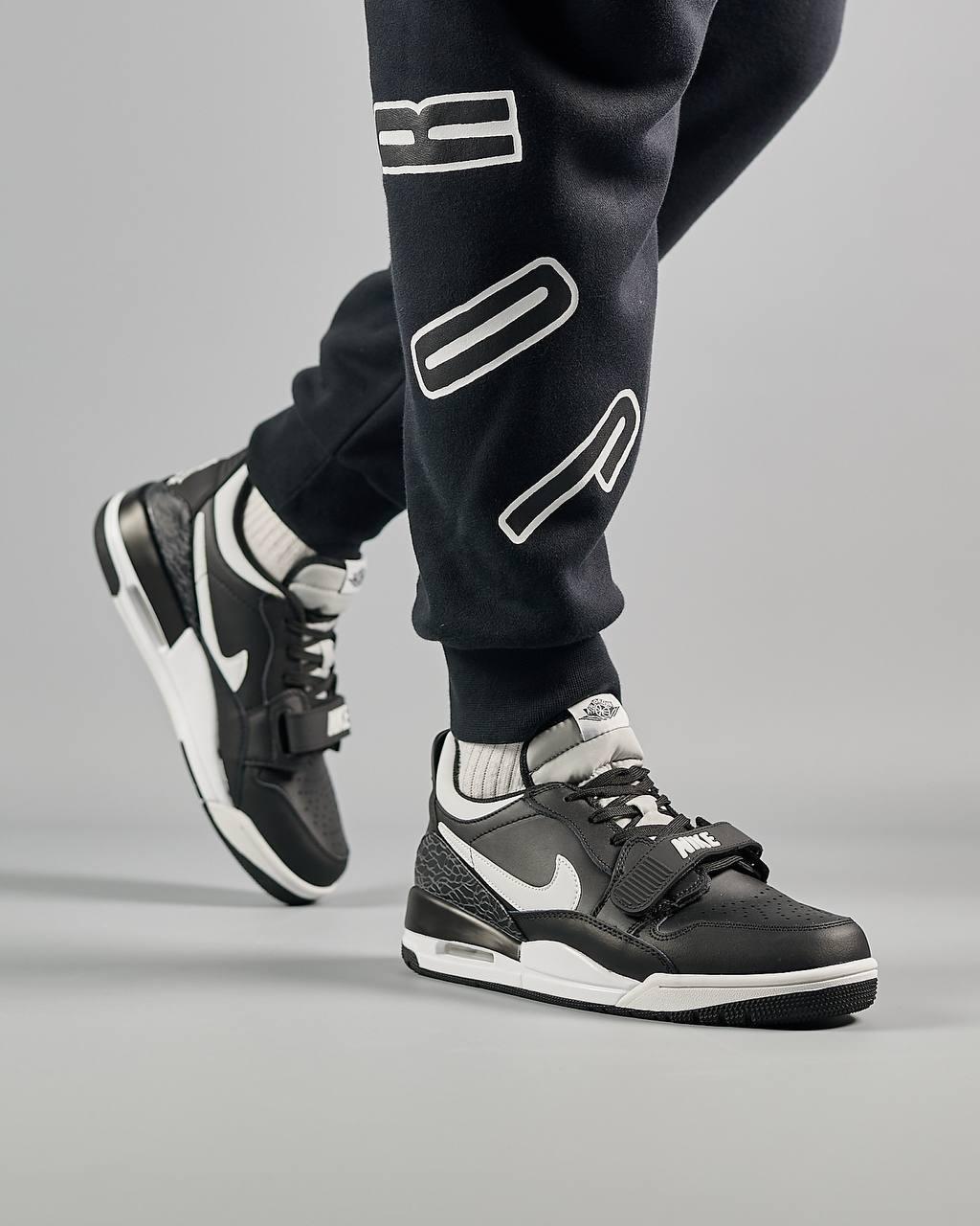 Чоловічі шкіряні кросівки Nike Air Jordan Legacy 312 Low M Black White, кеди Найк Джордан чорн. Чоловіче взуття