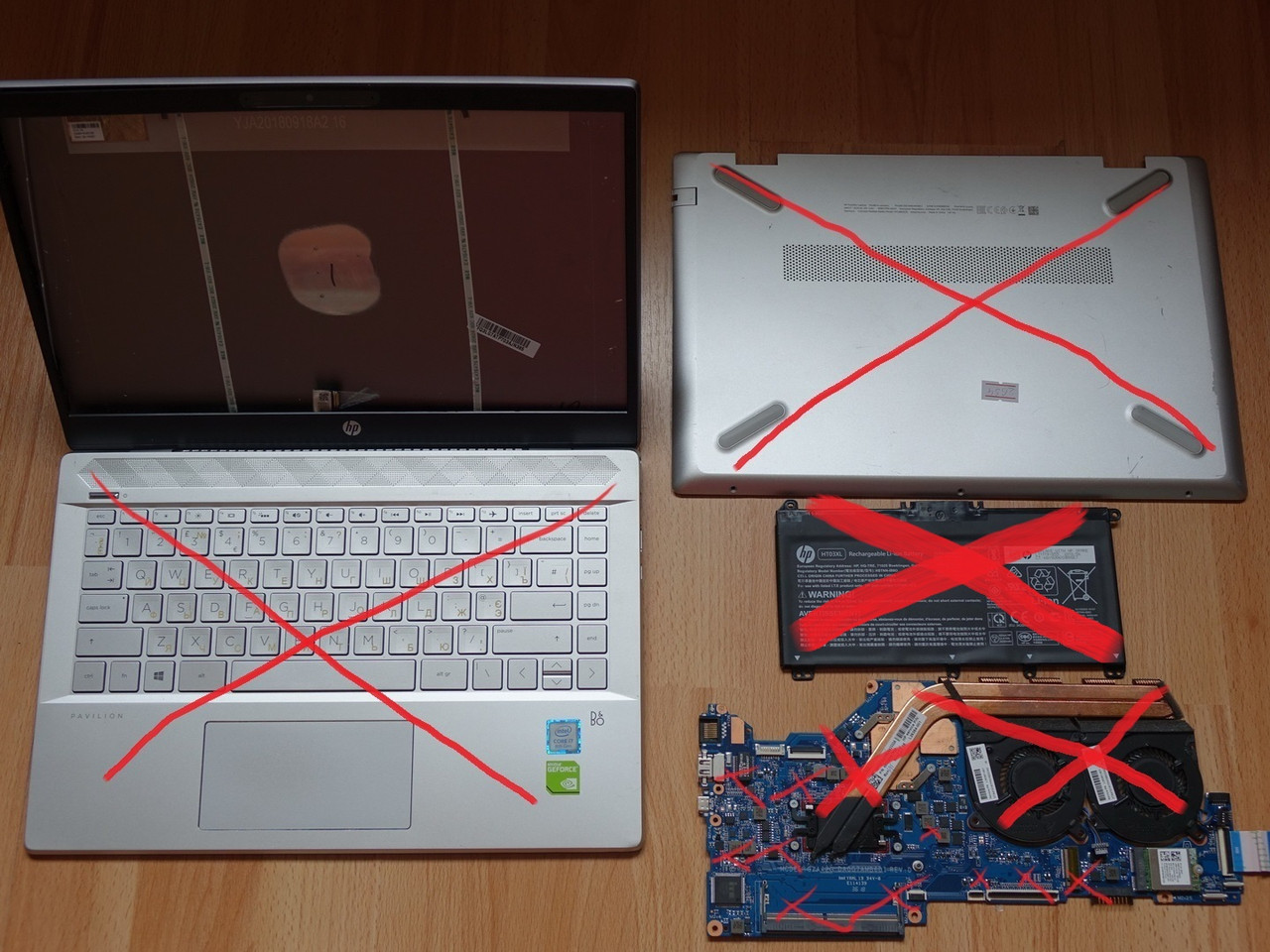 РОЗБИРАННЯ HP Pavilion 14 (14-ce0505sa) (Корпус матриці Рамка WiFi Шлейф Плата USB Камера Динаміки)