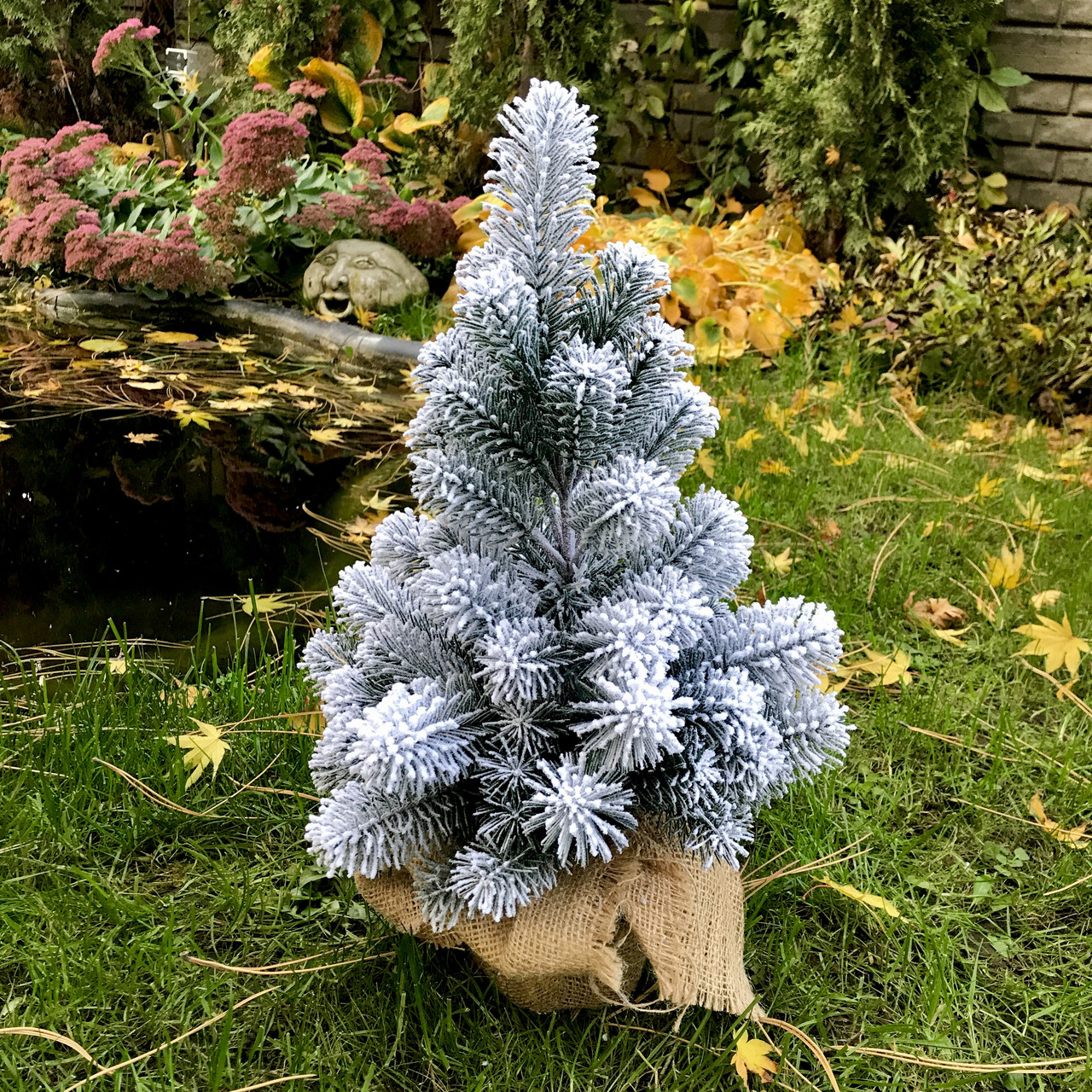 Настольная елка 50 см маленькая офисная заснеженная искусственная ...