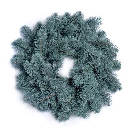 Вінок новорічний різдвяний Premium з литої хвої d-45 см блакитний, фото 1
