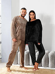 Тепла унісекс плюшева піжама красивий зручний домашній костюм у піжамному стилі для жінок і чоловіків