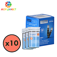 Тест-смужки Longevita Family 500 шт. в 10 флаконах по 50 шт. в упаковці