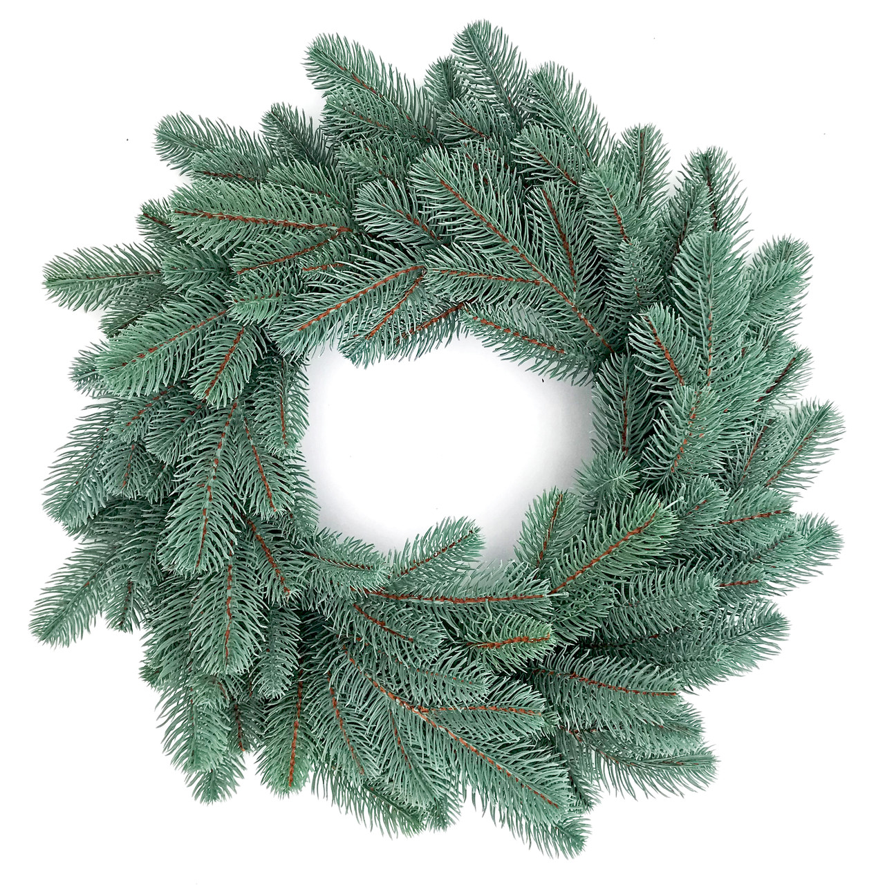 Вінок хвойний різдвяний Lux литий d-50 см блакитний, фото 1