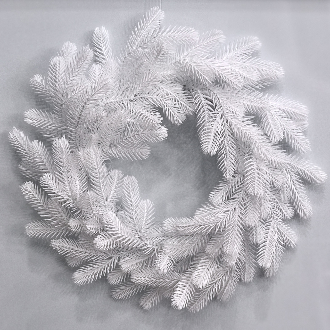 Вінок новорічний різдвяний Traditional з литої хвої d-50 см білий, фото 1