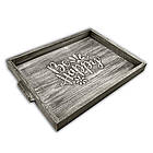 Піднос дерев'яний 30х40 Be happy сірий вінтаж хрп1001сва, фото 2