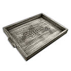 Піднос дерев'яний 30х40 Good vibes only сірий вінтаж хрп1002сва, фото 2