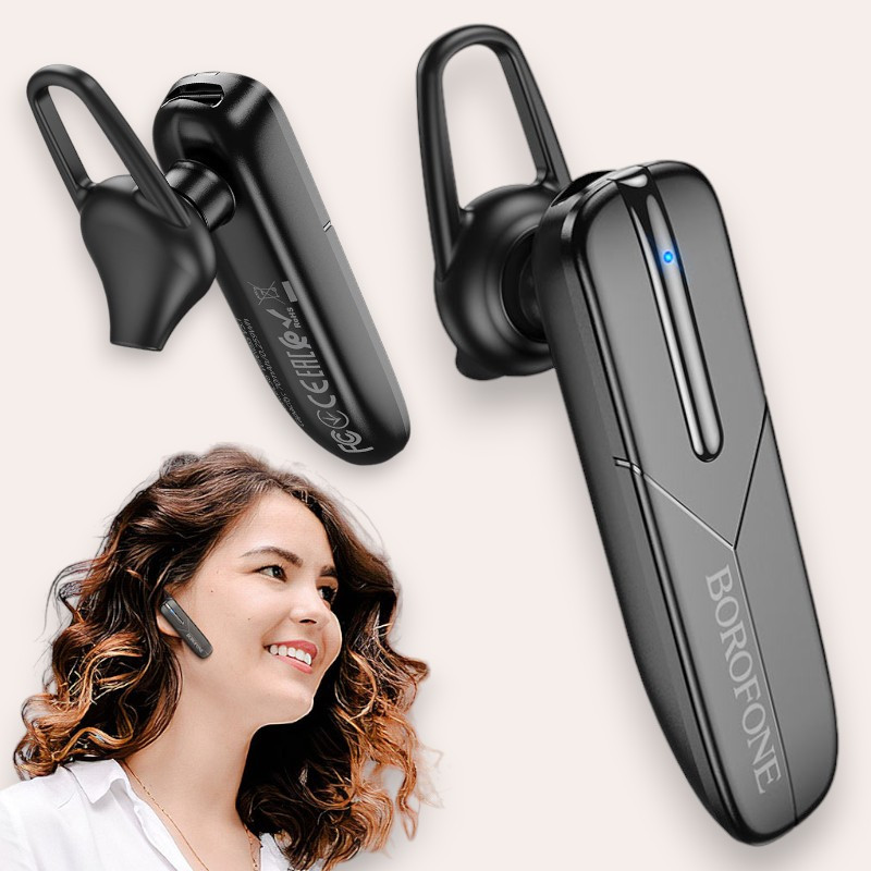 Бездротова Bluetooth гарнітура Borofone BC36 Lucky з мікрофоном, чорний