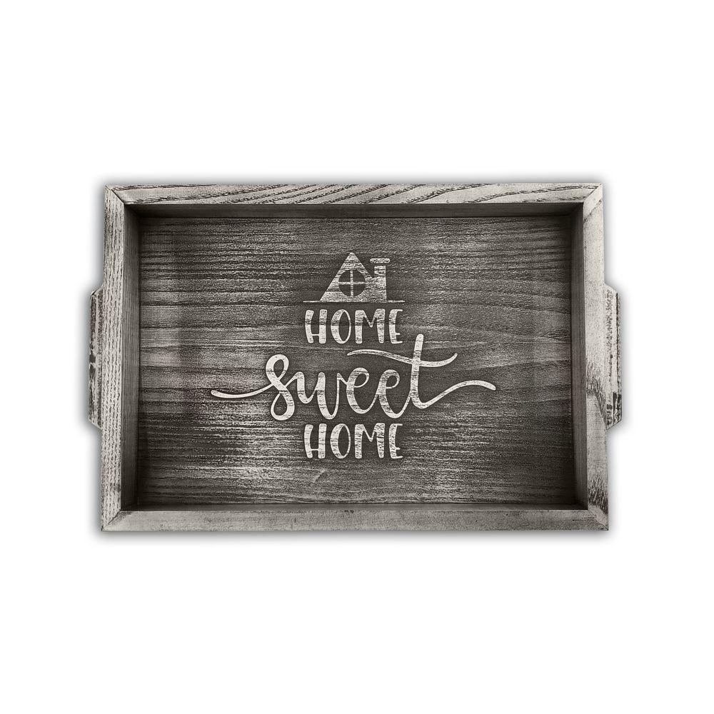 Піднос дерев'яний 20х30 Home sweet home сірий вінтаж хрп0008сва, фото 1