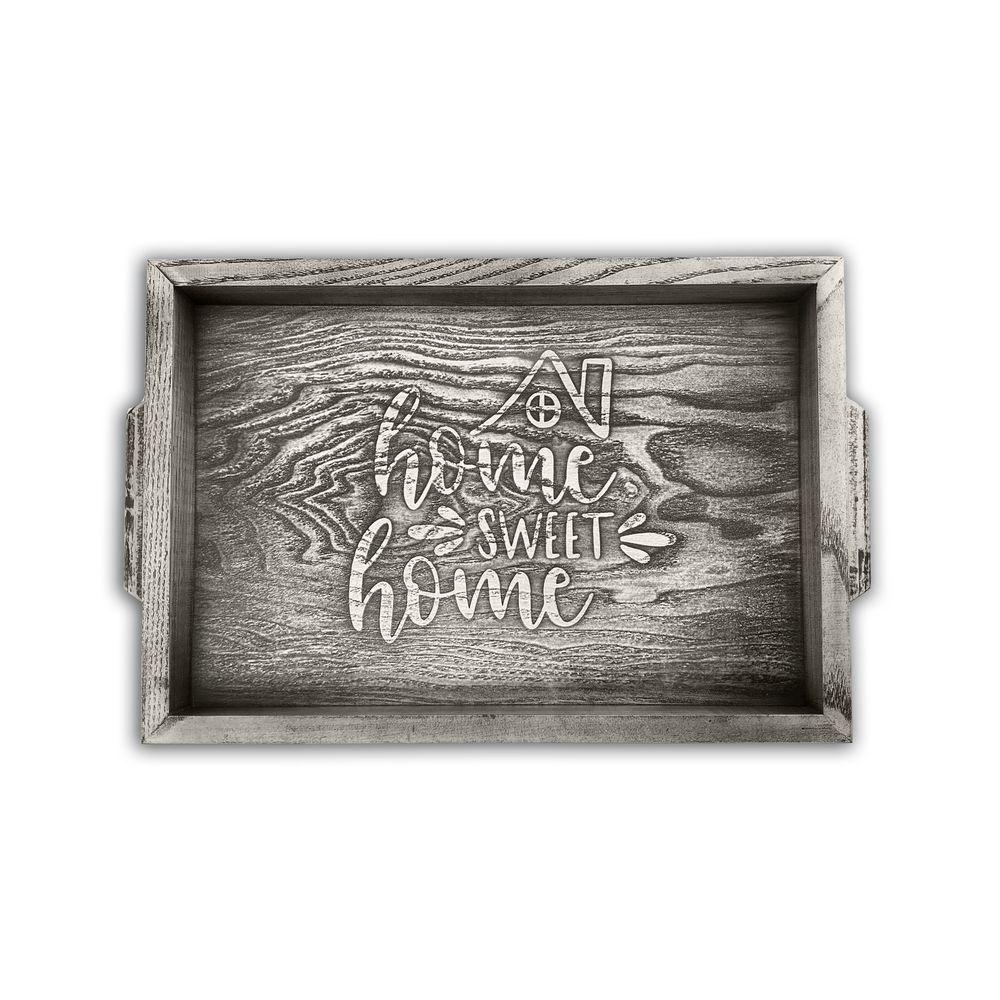 Піднос дерев'яний 20х30 Home sweet home сірий вінтаж хрп0009сва, фото 1