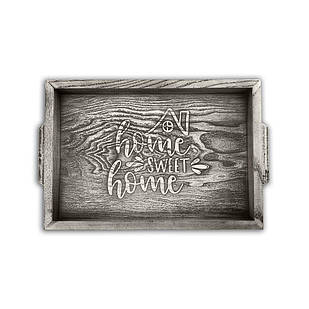 Піднос дерев'яний 20х30 Home sweet home сірий вінтаж хрп0009сва