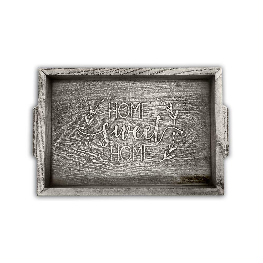 Піднос дерев'яний 20х30 Home sweet home сірий вінтаж хрп0011сва, фото 1