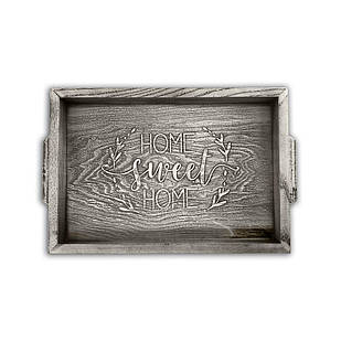 Піднос дерев'яний 20х30 Home sweet home сірий вінтаж хрп0011сва