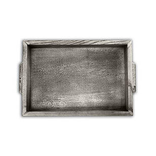 Піднос дерев'яний 20х30 Простий сірий вінтаж хрп0013св