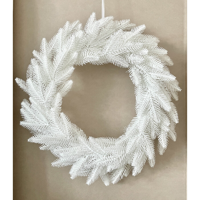 Вінки хвойні різдвяні Classic литі d-50см білий