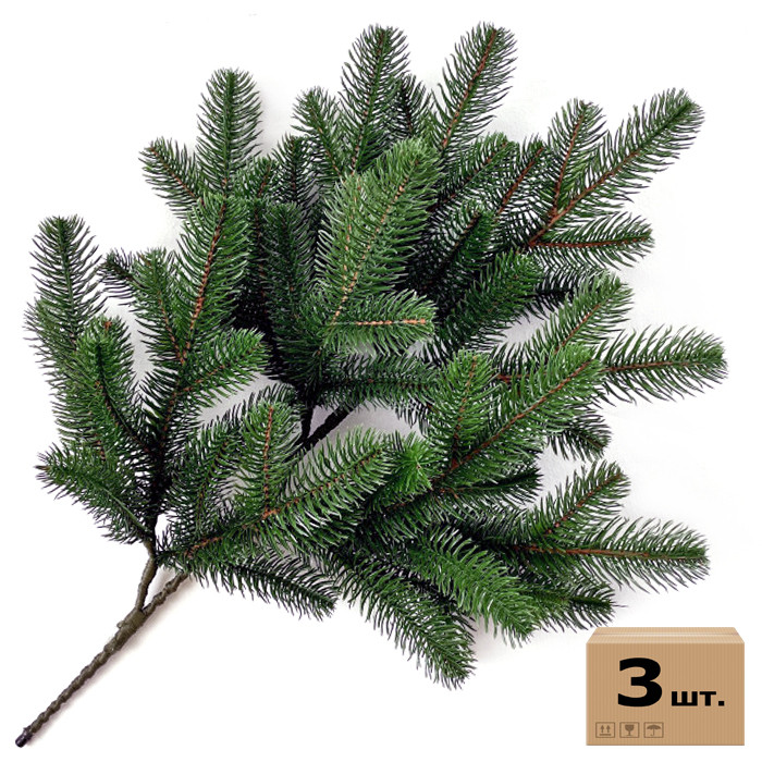Гілка ялинки штучна Lux 60 см зелена (упаковка 3 штуки)