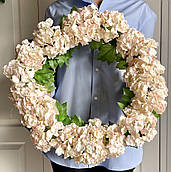 Вінок весняний декоративний "Цвіт калини" нюдовий 45 см