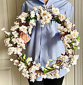 Вінок весняний декоративний "Яблуневий цвіт" нюдовий
