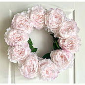 Інтер'єрний весняний вінок Піони