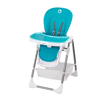 Стілець для годування Lionelo Linn Plus Turquoise (регулювання висоти та спинки, складаний) Блакитний
