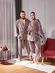 Велюрова домашня тепла піжама унісекс красива зручний піжамний костюм для жінок і чоловіків