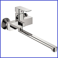 Змішувач для ванни з довгим поворотним виливом 35 см із душем Cron Kubus 006 euro