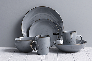 Сервіз Ardesto Bagheria 30 предметів сірий Grey, фото 3