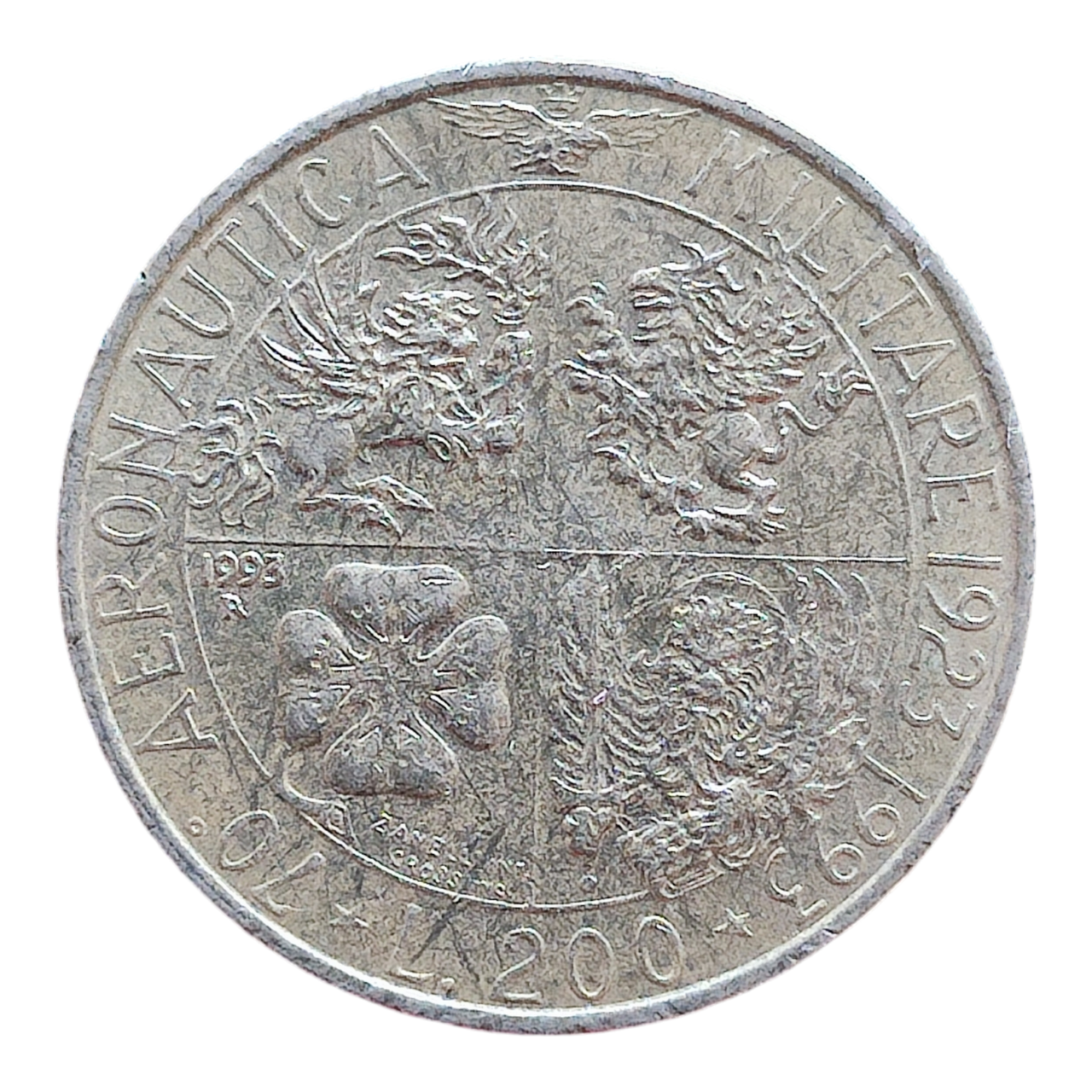 Італія 200 лір, 1993 70-та річниця - Військова авіація