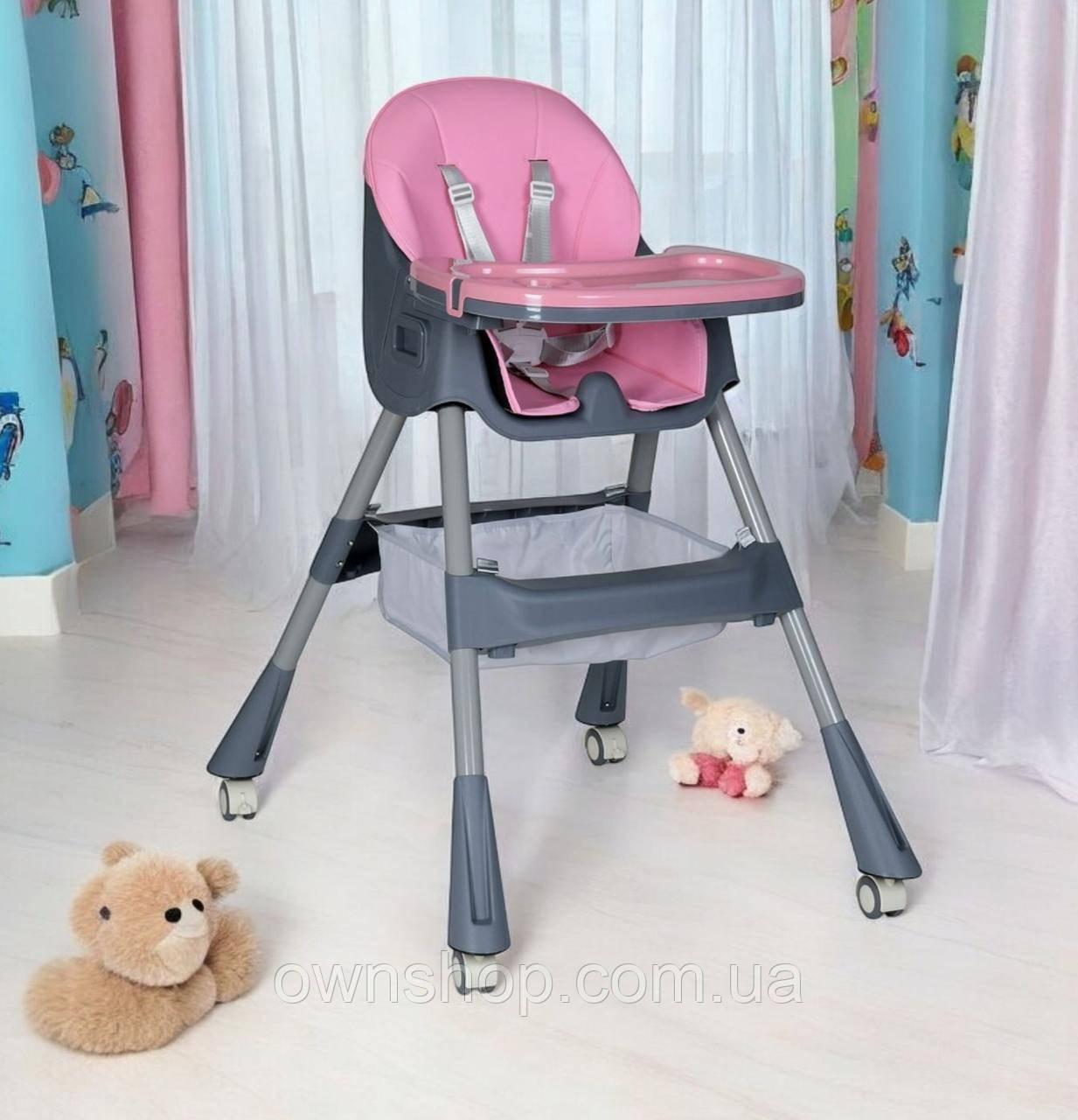 Стільчик для годування M 5722 Lilac, до 20 кг, 3 положення спинки, підніжка, кошик для іграшок