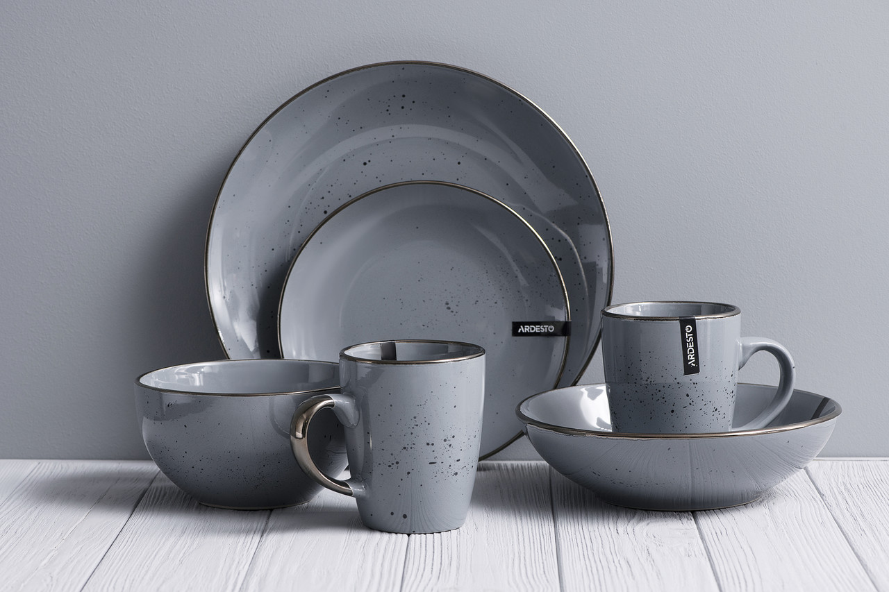 Сервіз Ardesto Bagheria 26 предметів сірий Grey