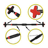 Турнік розсувний Cornix Pro+ 70-100 см XR-0286 Black/Red, фото 9
