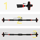Турнік розсувний Cornix Pro+ 70-100 см XR-0286 Black/Red, фото 10