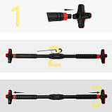 Турнік розсувний Cornix Pro+ 105-150 см XR-0288 Black/Red, фото 6
