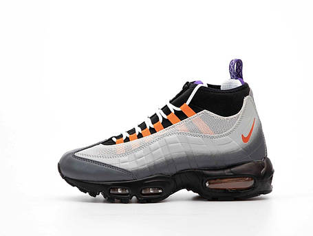 Зимові Чоловічі Кросівки Nike Air Max 95 Sneakerboot Grey Black / Найк Аїр Макс 95 Снікербут Сірі з Чорним, фото 1