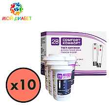 Тест-смужки Тубі Комфорт (2B Comfort) 500 шт. у 20 флаконах по 25 шт. в упаковці
