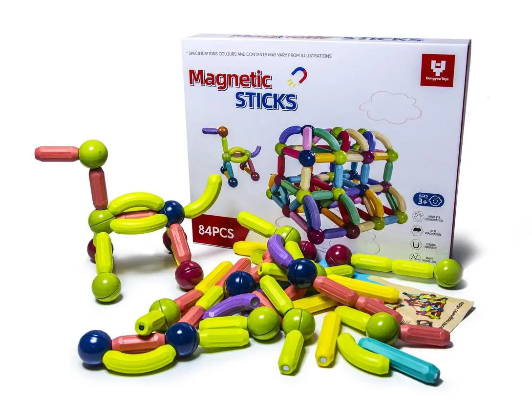 Магнітний конструктор MAGNETIC STICKS на 84 деталі
