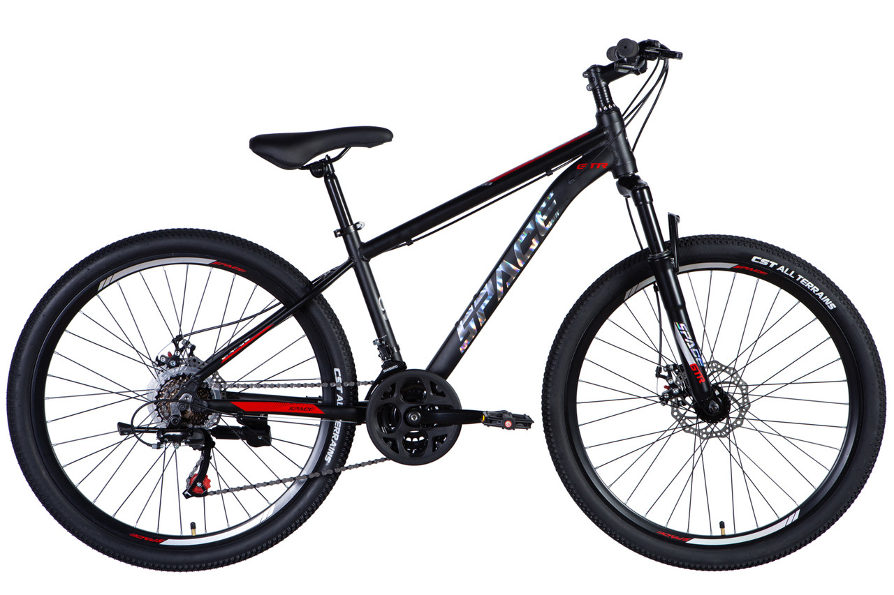 Велосипед алюміній 26 SPACE-036 DD тріскачка 15 чорно-червоний 2024 135-150 см, фото 1