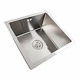 Кухонна мийка Platinum Handmade CM 4444 під стільницю квадратна 3.0/0.8, фото 5